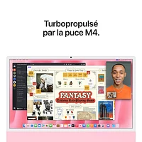 iMac de 24 po d'Apple (automne 2024) - Rose (puce M4 d'Apple/processeur graphique 10 coeurs/RAM 24 Go/SSD 512 Go