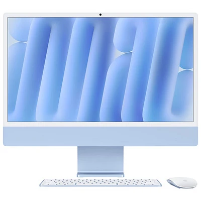iMac de 24 po d'Apple (automne 2024) - Bleu (puce M4 d'Apple/processeur graphique coeurs/RAM 16 Go/SSD 256 Go