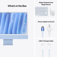 iMac de 24 po d'Apple (automne 2024) - Bleu (puce M4 d'Apple/processeur graphique coeurs/RAM 16 Go/SSD 256 Go