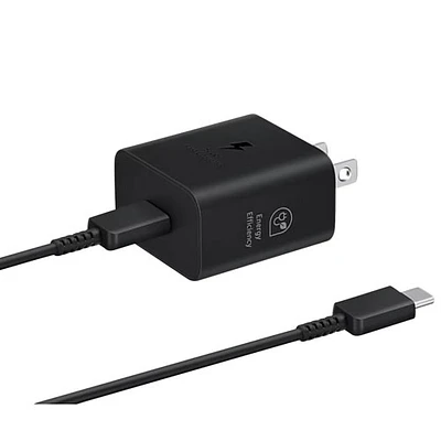 Samsung Super Fast Charging 25W USB Type-C Wall charger with Type-C Cable - Black