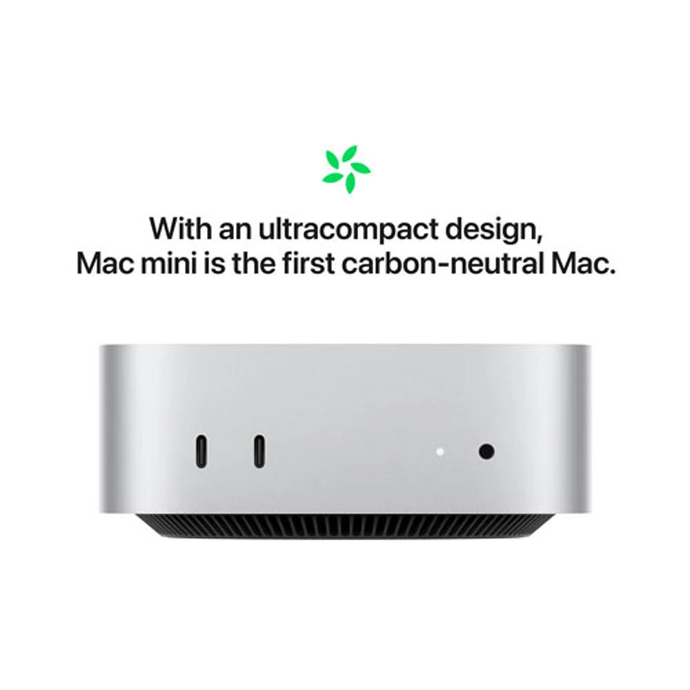 Ordinateur Mac mini de 512 Go d'Apple (MCYT4VC/A) avec puce M4 d'Apple à processeur central 10 coeurs/processeur graphique 10 coeurs/RAM 24 Go