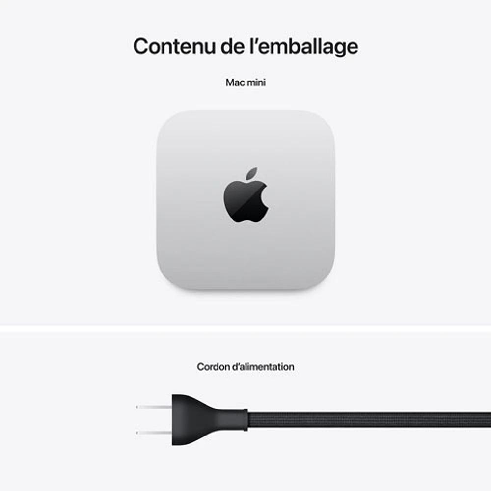 Ordinateur Mac mini de 512 Go d'Apple (MU9E3VC/A) avec puce M4 d'Apple à processeur central 10 coeurs/processeur graphique 10 coeurs/RAM 16 Go