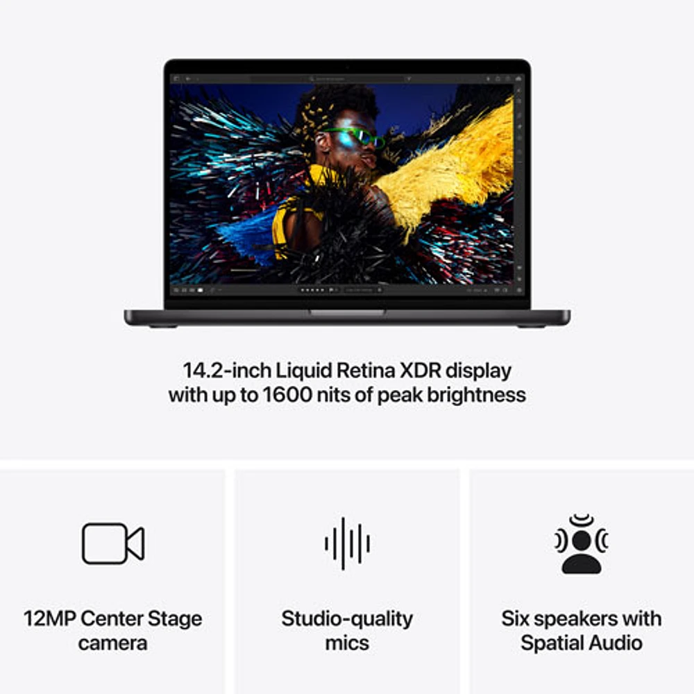 MacBook Pro de 14,2 po d'Apple (automne 2024) - Noir infini (M4 d'Apple/RAM Go/SSD 1 To