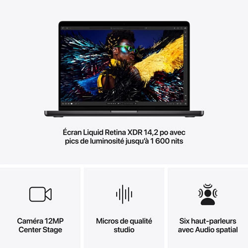 MacBook Pro de 14,2 po d'Apple (automne 2024) - Noir infini (M4 d'Apple/RAM Go/SSD 1 To