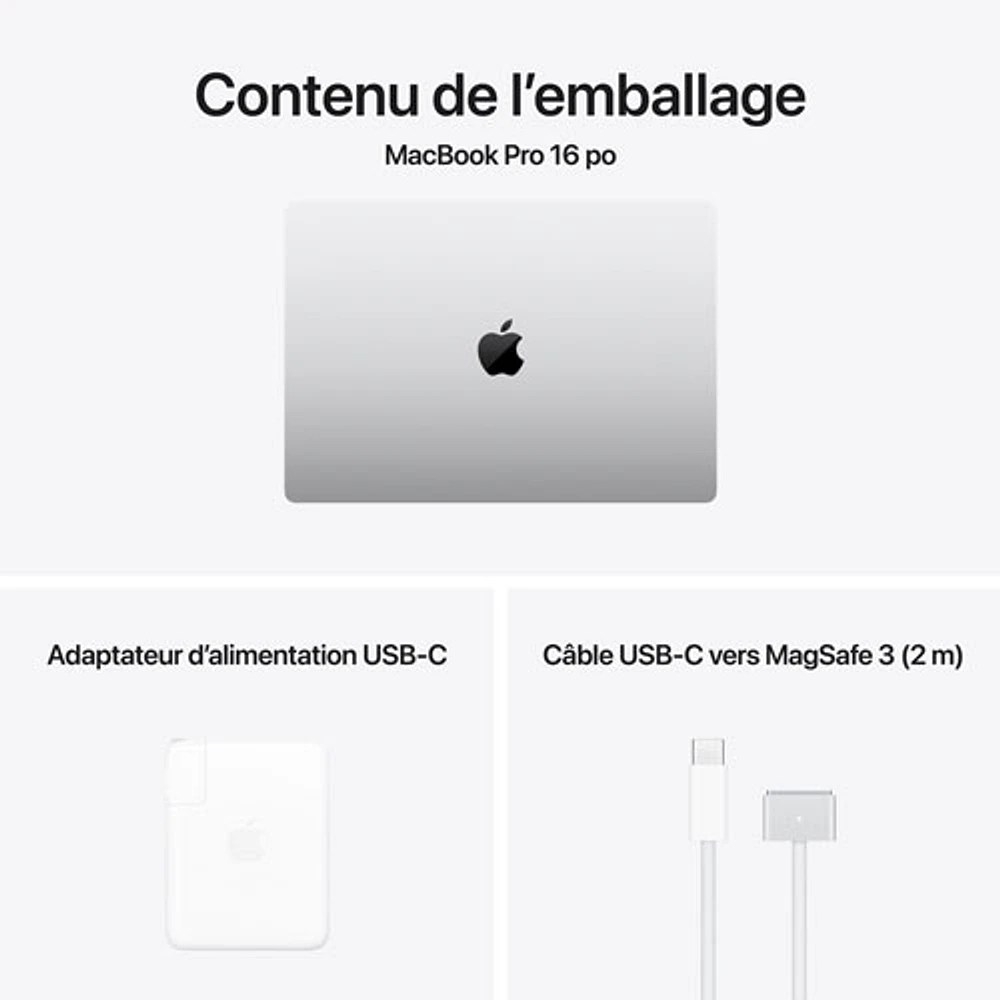 Apple MacBook Pro 16.2" (Fall 2024) - Silver (Apple M4 Max / 36GB RAM / 1TB SSD) - French