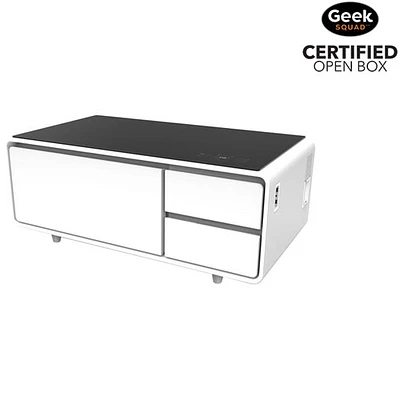 Open Box - Sobro Smart Coffee Table with Refrigerated Drawer - White