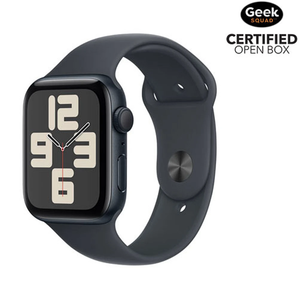 Open Box - Apple Watch SE (GPS) 44mm Midnight Aluminum Case with Midnight Sport Band - Small/Medium