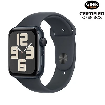 Open Box - Apple Watch SE (GPS) 44mm Midnight Aluminum Case with Midnight Sport Band - Small/Medium