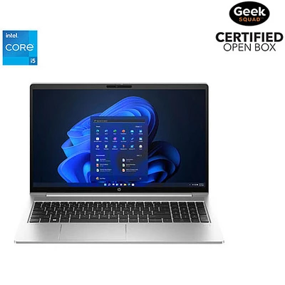 Boîte ouverte - Portable professionnel de 15,6 po ProBook 450 G10 de HP - Brochet argenté (Core i5 1334U d'Intel/RAM 8 Go/SSD 256 Go)