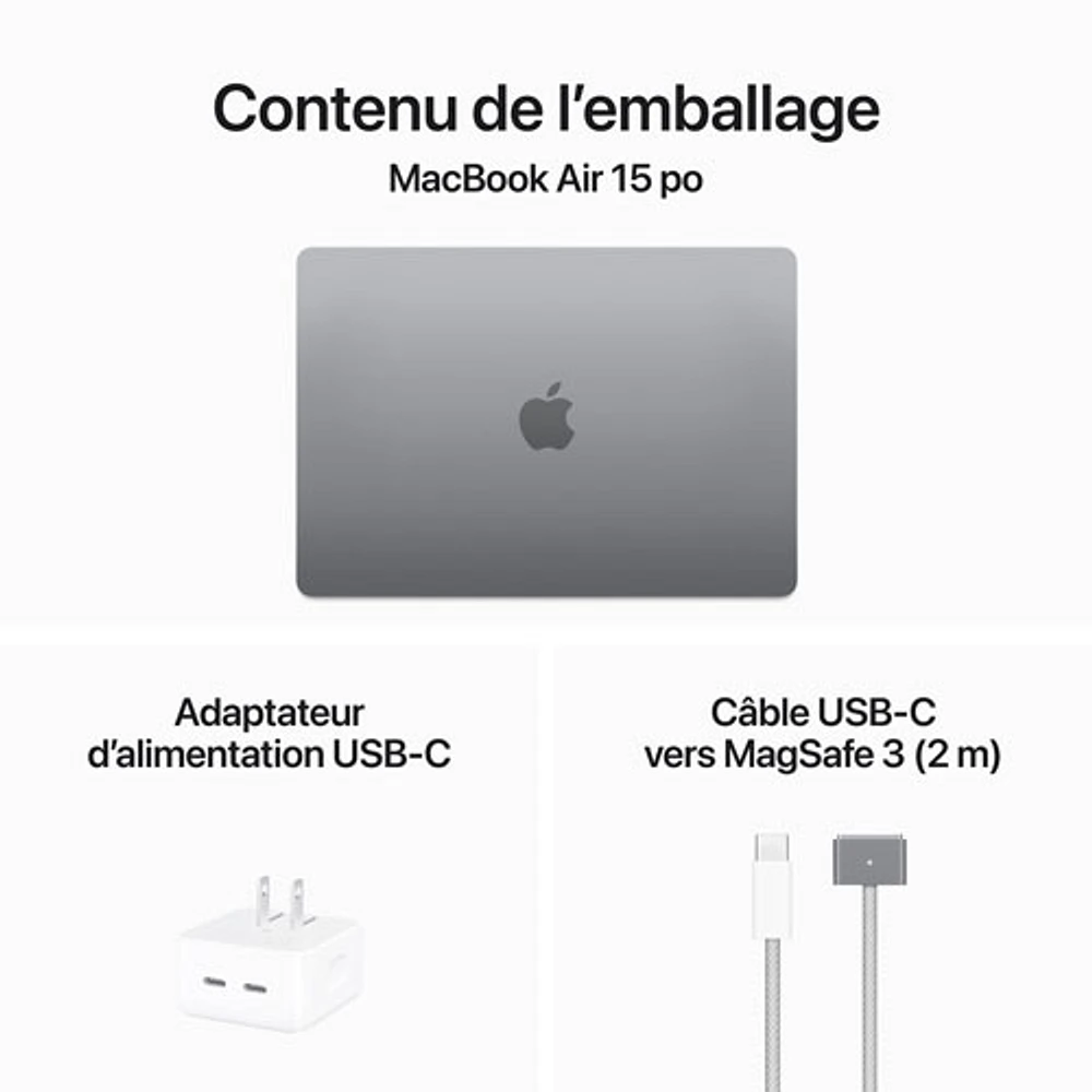 Apple MacBook Air 15.3" w/ Touch ID (Fall 2024) - Space Grey (Apple M3 / 16GB RAM / 256GB SSD