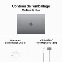 Apple MacBook Air 15.3" w/ Touch ID (Fall 2024) - Space Grey (Apple M3 / 16GB RAM / 256GB SSD) - English