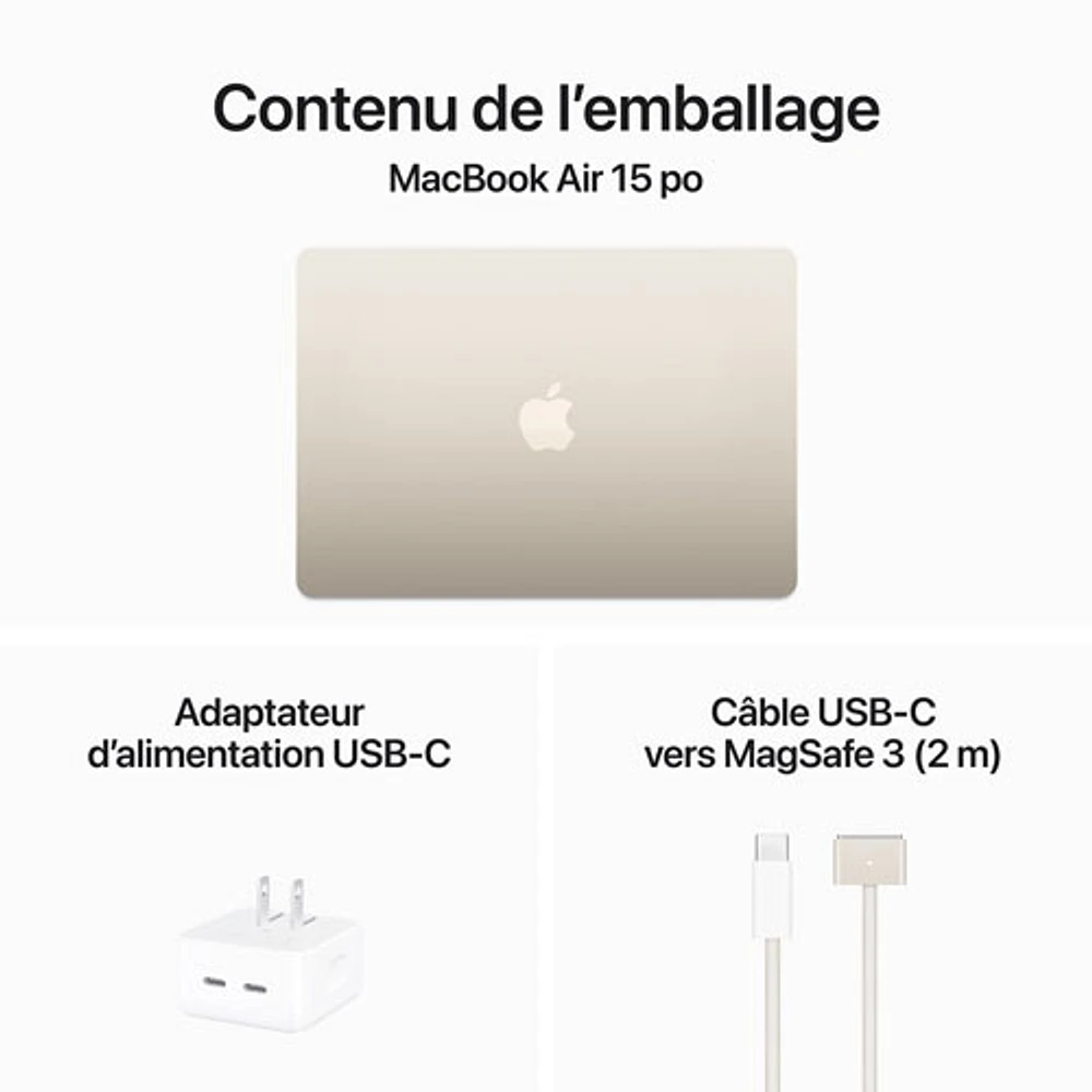 Apple MacBook Air 15.3" w/ Touch ID (Fall 2024) - Silver (Apple M3 / 16GB RAM / 256GB SSD) - English