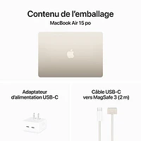 Apple MacBook Air 15.3" w/ Touch ID (Fall 2024) - Starlight (Apple M3 / 24GB RAM / 512GB SSD) - English