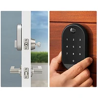 Serrure intelligente Wi-Fi à clé et écran tactile avec pavé biométrique Approach Lock de Yale - Argenté