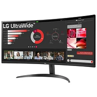 LG 34" 1440p WQHD 100Hz 5ms GTG Curved VA LED FreeSync Gaming Monitor (34WR50QK-B) - Black