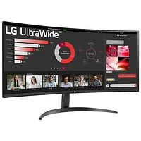 LG 34" 1440p WQHD 100Hz 5ms GTG Curved VA LED FreeSync Gaming Monitor (34WR50QK-B) - Black