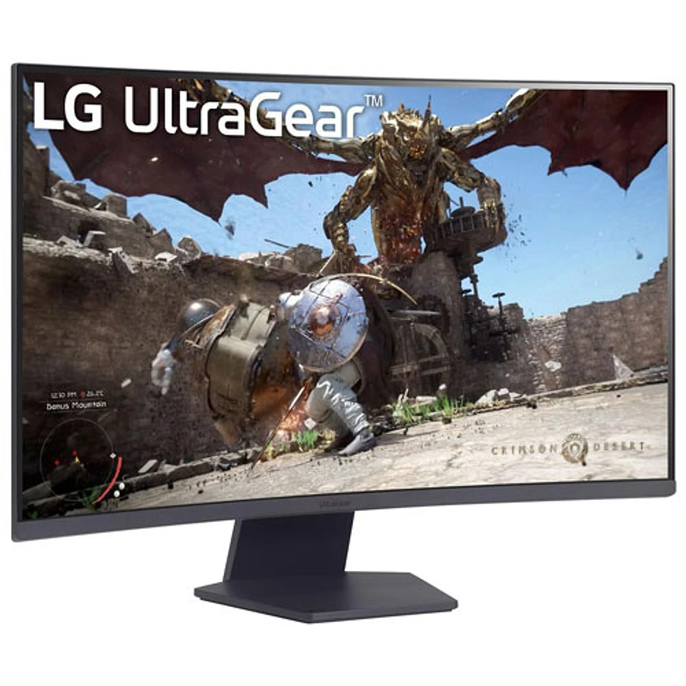 LG UltraGear 27" 1440p WQHD 180Hz 1ms GTG Curved VA LED FreeSync Gaming Monitor (27GS60QN-B) - Purple Grey