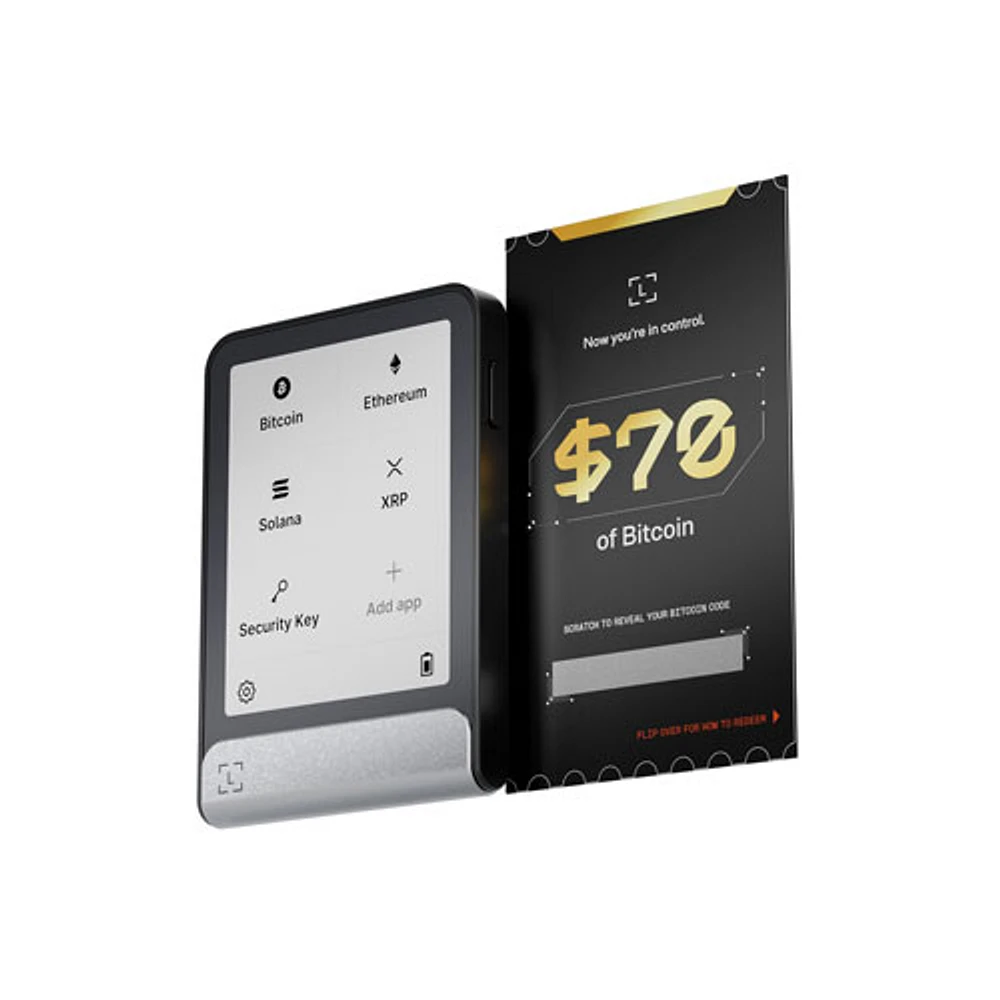 Portefeuille de cryptomonnaie Ledger Flex avec 70 $ en bitcoins - Graphite