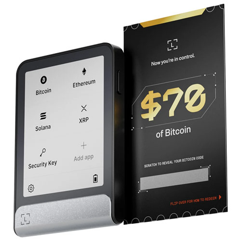 Portefeuille de cryptomonnaie Ledger Flex avec 70 $ en bitcoins - Graphite