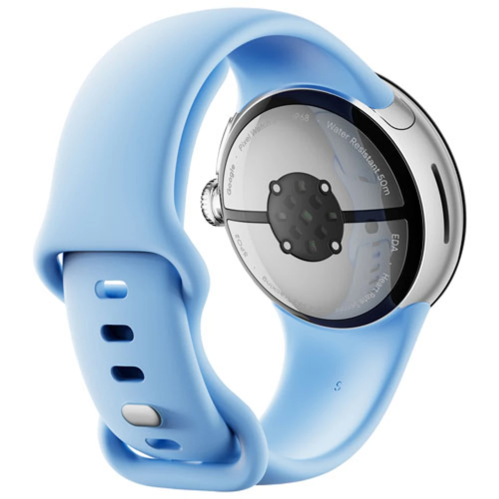 Koodo - Pixel Watch 2 LTE de 40 mm de Google avec boîtier en aluminium argenté et bracelet sport bleu ciel - Paiement Balance mensuel