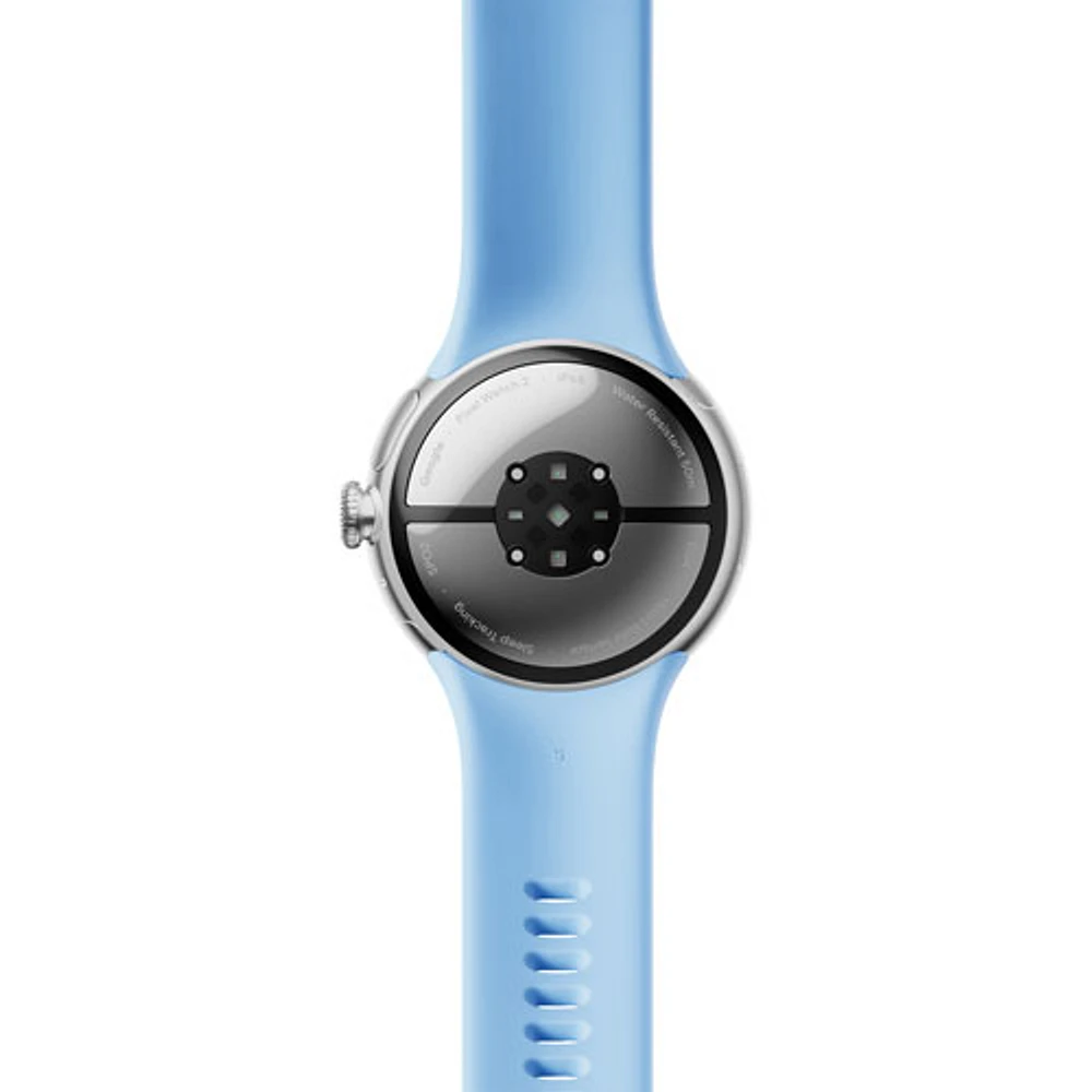 Koodo - Pixel Watch 2 LTE de 40 mm de Google avec boîtier en aluminium argenté et bracelet sport bleu ciel - Paiement Balance mensuel