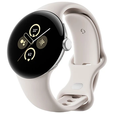 Koodo - Pixel Watch 2 LTE de 40 mm de Google avec boîtier en aluminium argenté et bracelet sport porcelaine - Paiement Balance mensuel