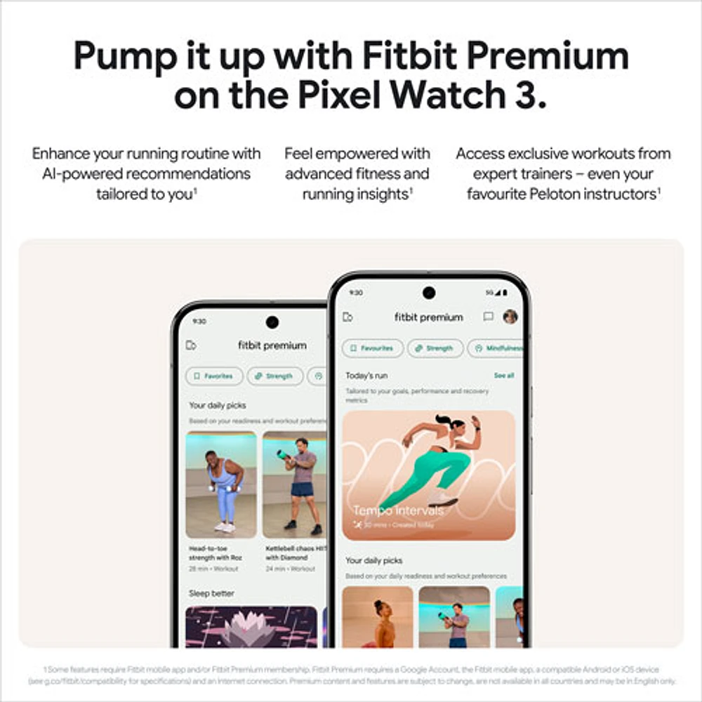 Koodo - Pixel Watch 3 LTE de 45 mm de Google avec boîtier en aluminium vert lichen mat et bracelet sport vert lichen - Paiement Balance mensuel