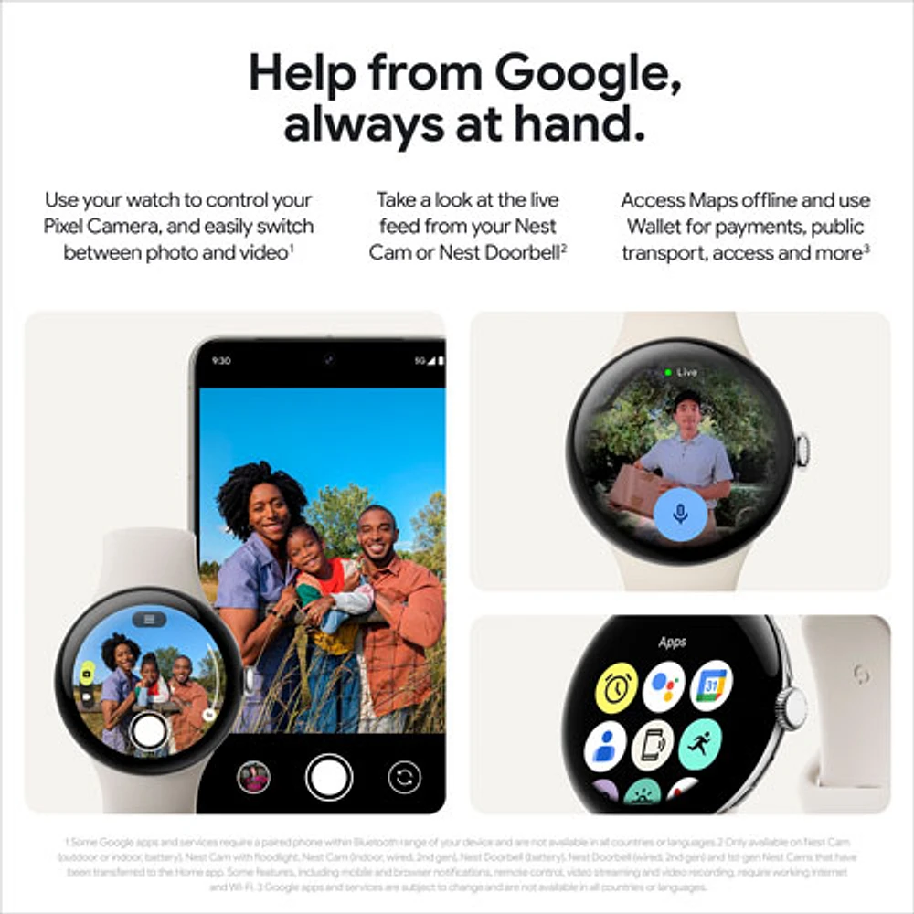 Koodo - Pixel Watch 3 LTE de 45 mm de Google avec boîtier en aluminium vert lichen mat et bracelet sport vert lichen - Paiement Balance mensuel