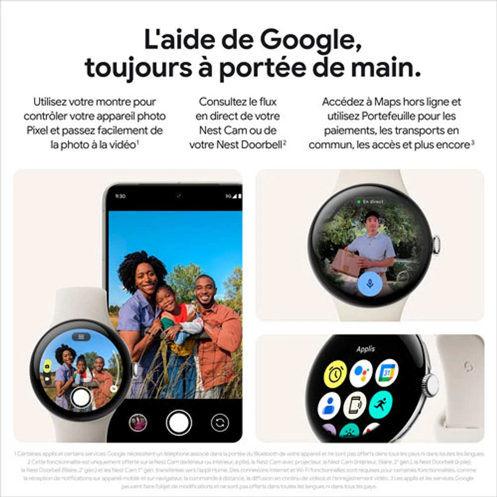 Koodo - Pixel Watch 3 LTE de 45 mm de Google avec boîtier en aluminium vert lichen mat et bracelet sport vert lichen - Paiement Balance mensuel