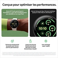Koodo - Pixel Watch 3 LTE de 45 mm de Google avec boîtier en aluminium vert lichen mat et bracelet sport vert lichen - Paiement Balance mensuel