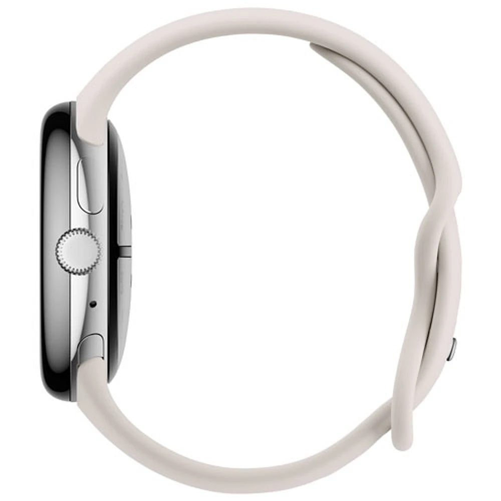 Koodo - Pixel Watch 3 LTE de mm de Google avec boîtier en aluminium argent poli et bracelet sport porcelaine