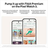 Koodo Google Pixel Watch 3 41mm LTE Polished Silver Aluminum Case with Porcelain Active Band - Monthly Tab Payment