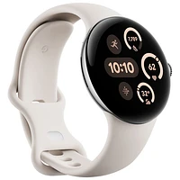 Koodo Google Pixel Watch 3 41mm LTE Polished Silver Aluminum Case with Porcelain Active Band - Monthly Tab Payment