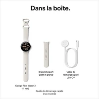 Koodo Google Pixel Watch 3 41mm LTE Polished Silver Aluminum Case with Porcelain Active Band - Monthly Tab Payment