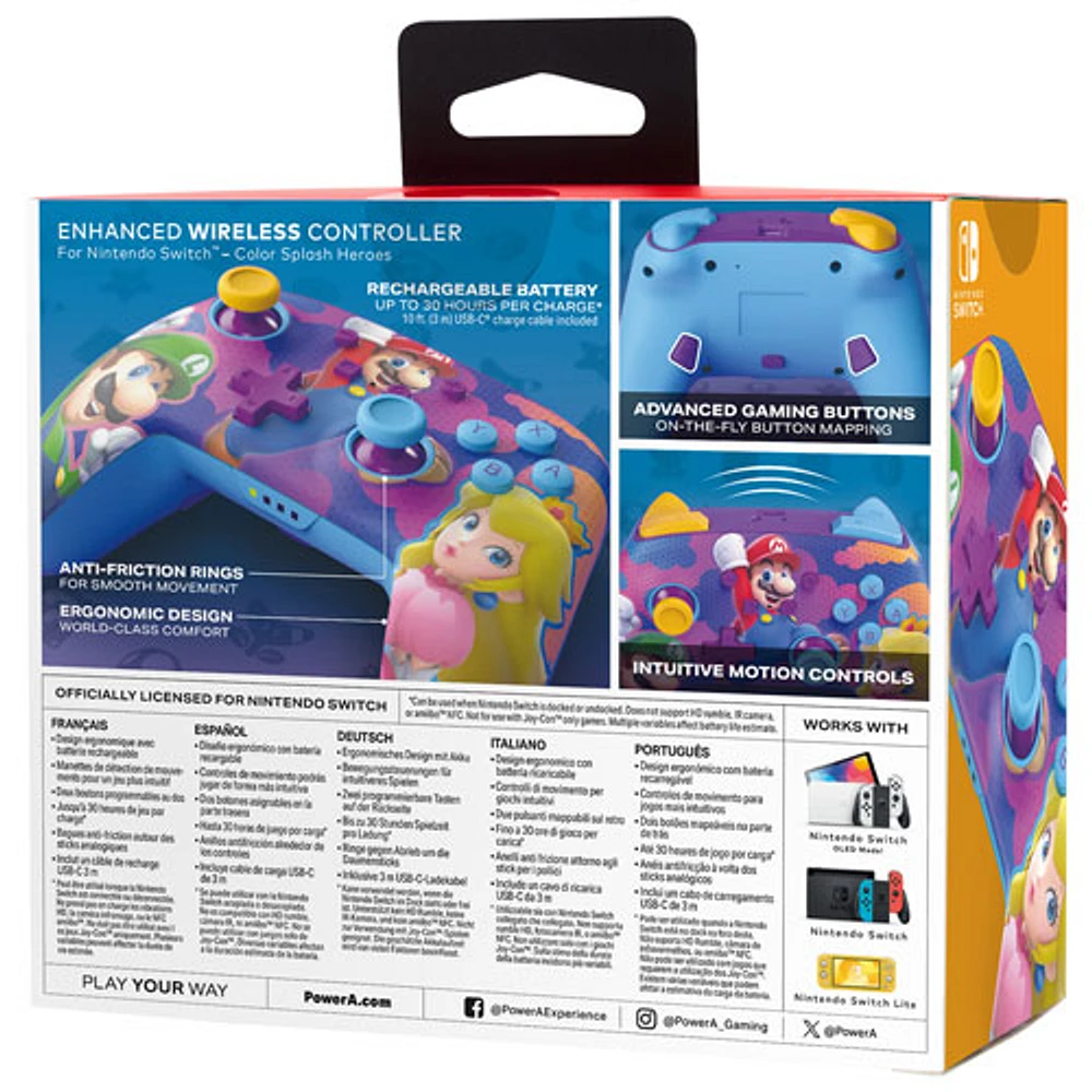 Manette sans fil améliorée de PowerA pour Switch - Splash Heroes