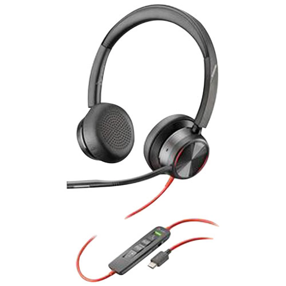 Casque d'écoute à suppression du bruit Poly Blackwire 8225 de HP - Noir