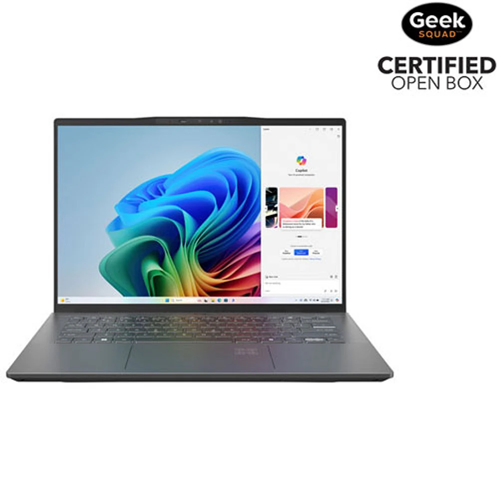 Boîte ouverte - Portable Copilot+ PC de 14,5 po Swift 14 AI d'Acer - Gris acier (Snapdragon X Plus/RAM 16 Go/SSD 1 To)