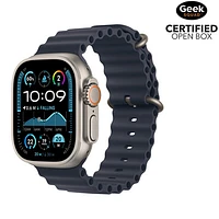 Open Box - Apple Watch Ultra 2 (GPS + Cellular) 49mm Natural Titanium Case with Navy Ocean Band