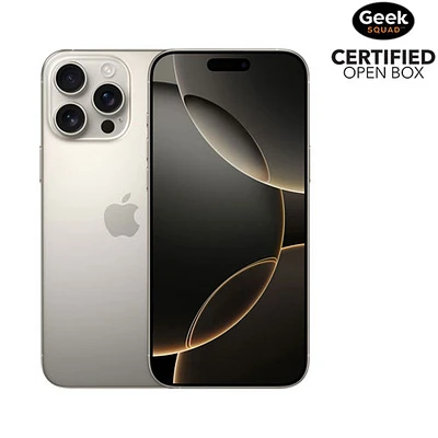 Boîte ouverte - iPhone 16 Pro Max de 1 To d'Apple - Titane naturel - Déverrouillé