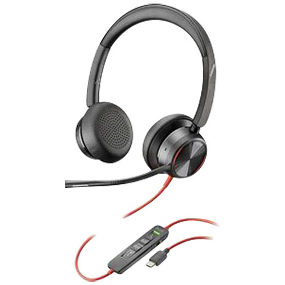 HP Blackwire 8200 On-Ear Noise Cancelling Wired Headset - Black