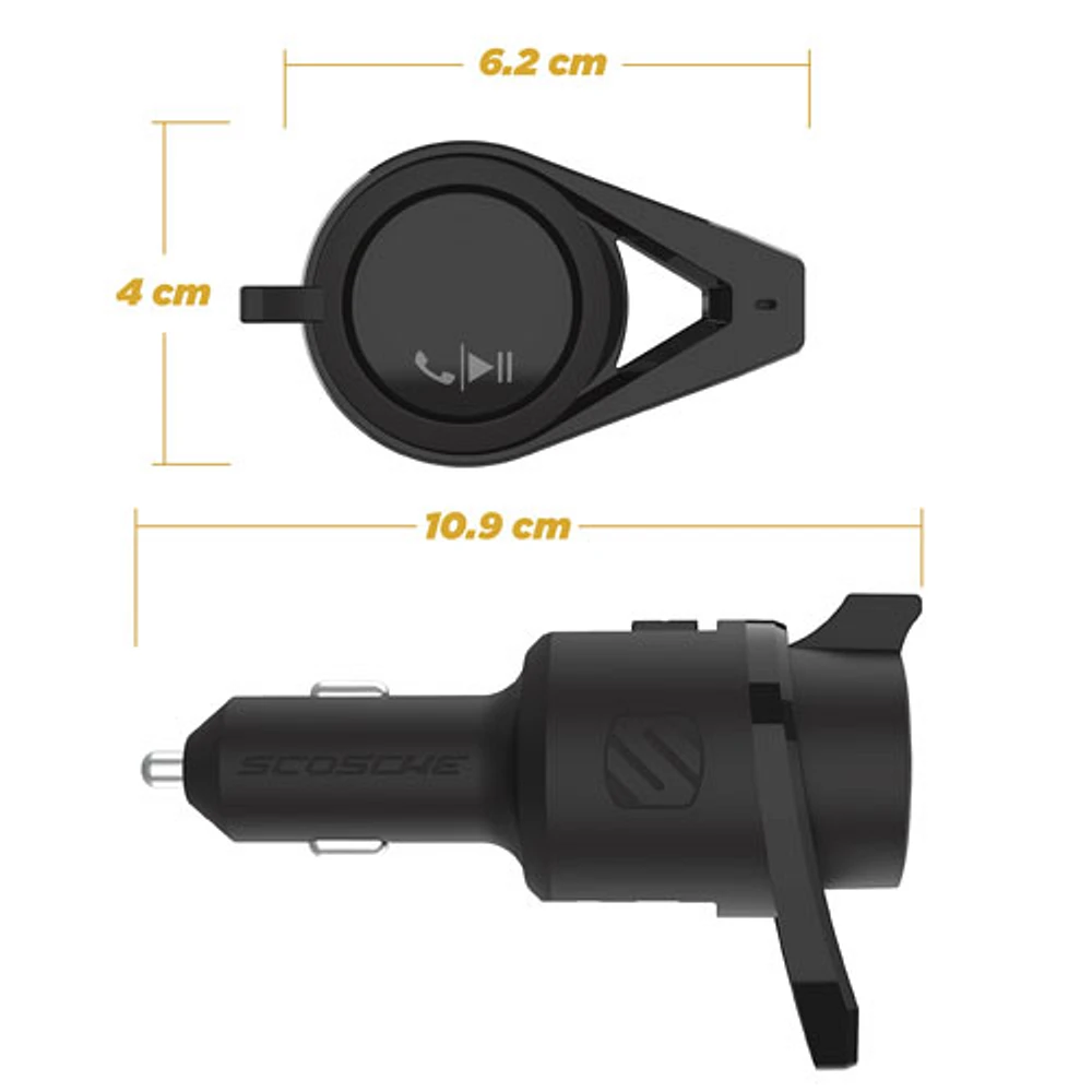 Trousse mains libres pour l'auto BTFreq de Scosche avec émetteur FM Bluetooth/Power Delivery (BTFMPD3SR-SP)