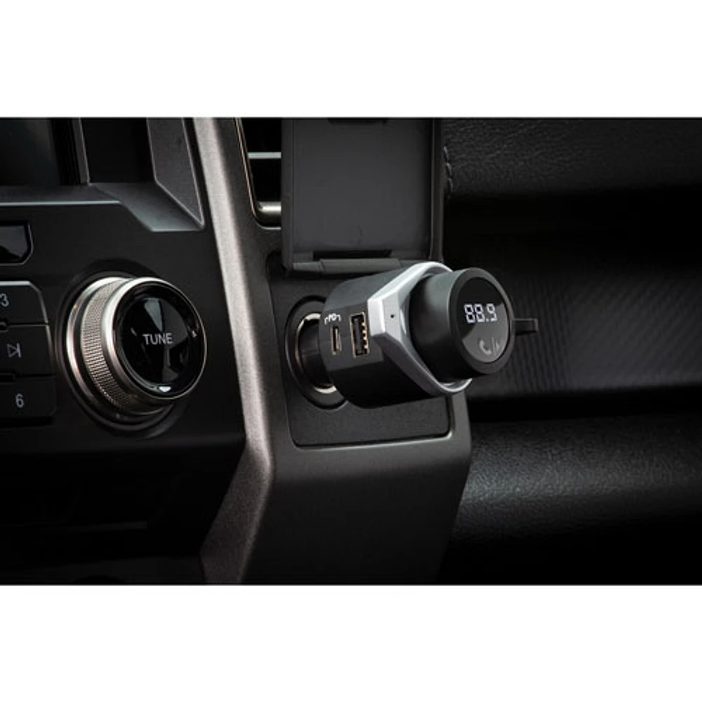 Trousse mains libres pour l'auto BTFreq de Scosche avec émetteur FM Bluetooth/Power Delivery (BTFMPD3SR-SP)