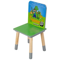 Ensemble 3 pièces avec table et chaises pour enfants Minecraft - Vert/Bleu