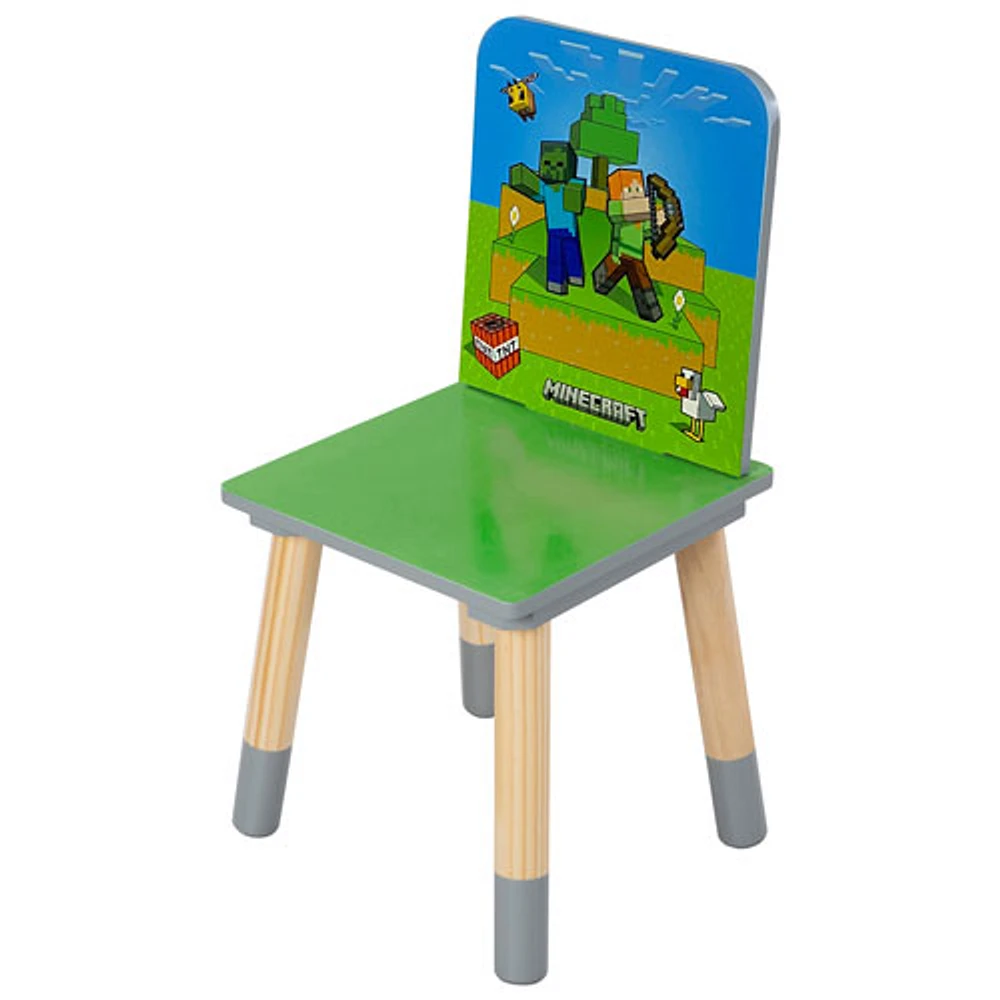 Minecraft 3-Piece Kid's Table and Chair Set - Green/Blue