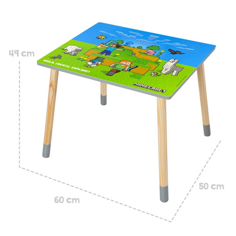 Minecraft 3-Piece Kid's Table and Chair Set - Green/Blue