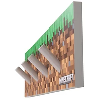 Minecraft Coat Rack with 4 Hooks - Brown/Green