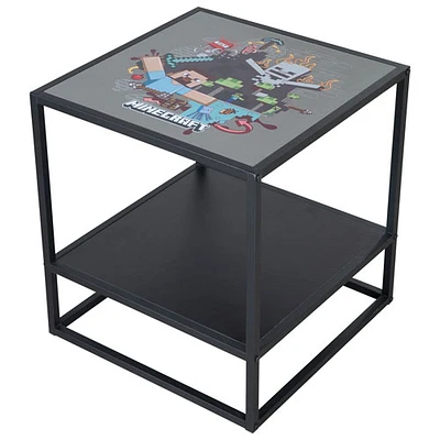 Minecraft Side Table with Storage Shelf - Multi-Colour