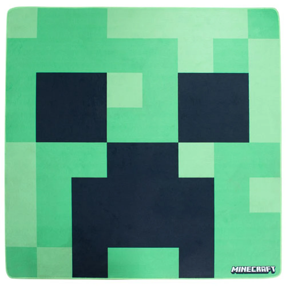 Minecraft 4' x 4' Creeper Kids Carpet - Green/Black