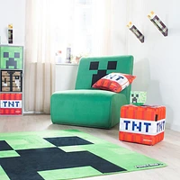 Minecraft 4' x 4' Creeper Kids Carpet - Green/Black