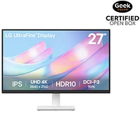 Boîte ouverte - Moniteur IPS UHD 4K 60 Hz de 27 po UltraFine de LG avec temps de réponse de 5 ms (27US500-W) - Blanc